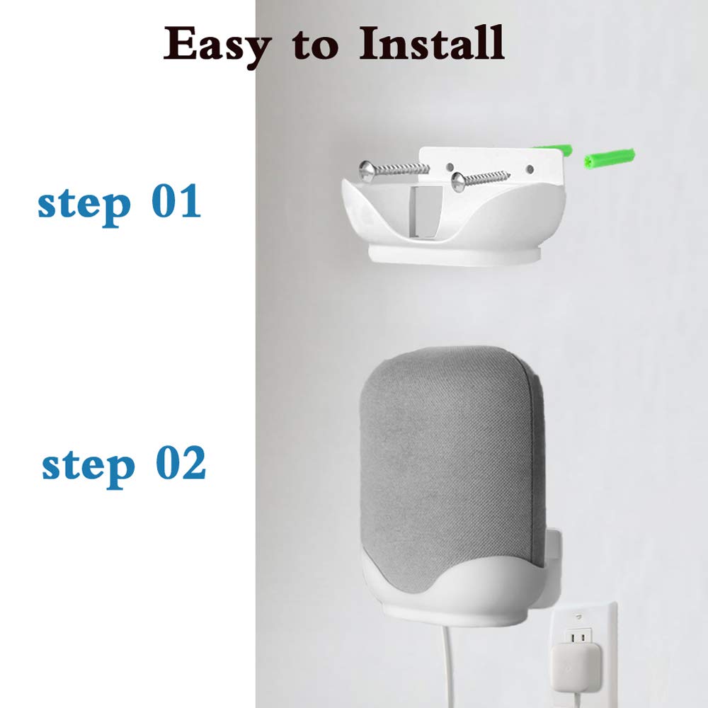 2 Pack Wall Mount Compatible with Google Nest Audio Speaker,Built in Cord Management Easy Install,Stable Stand Google Nest Audio Smart Speaker Holder