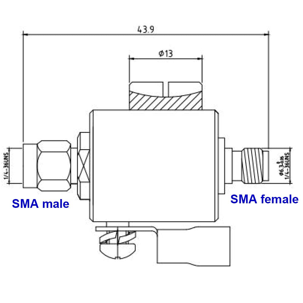 SMA Lightning Arrestor Cellular & GPS SMA Surge Protector SMA Male to SMA Female 0-6GHz 50 Ohms (6G Lightning arrestor Male to Female)