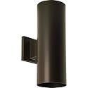 Progress Lighting 5-Inch Cylinder Outdoor LED Wall Sconce, 2-Light Modern Wall Mount LED Up and Down Lights, Interior and Exterior Lighting for Home