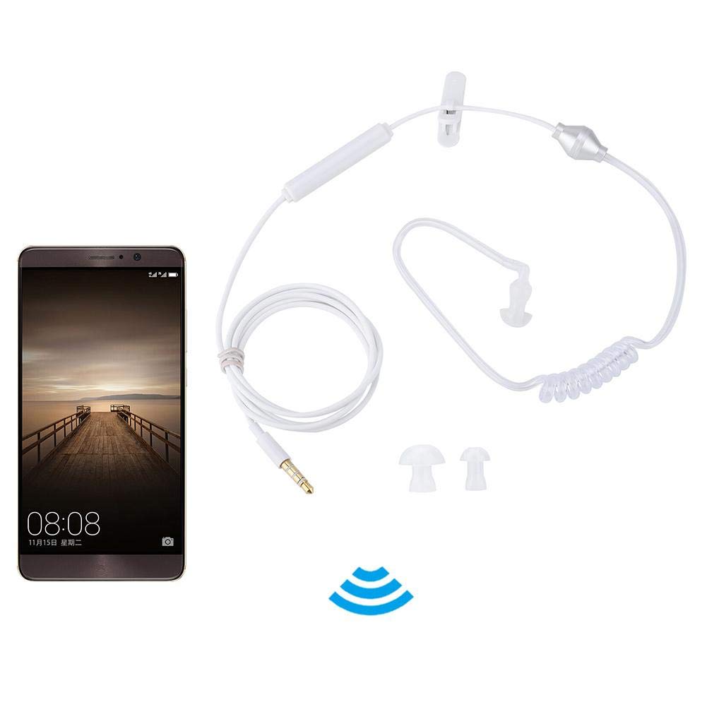 Yoidesu Universal 3.5mm Jack Acoustic Hollow Air Tube Earbuds Headphones with Microphone,Anti-Radiation in-Ear Single Earbud,Wired Cell Phone…