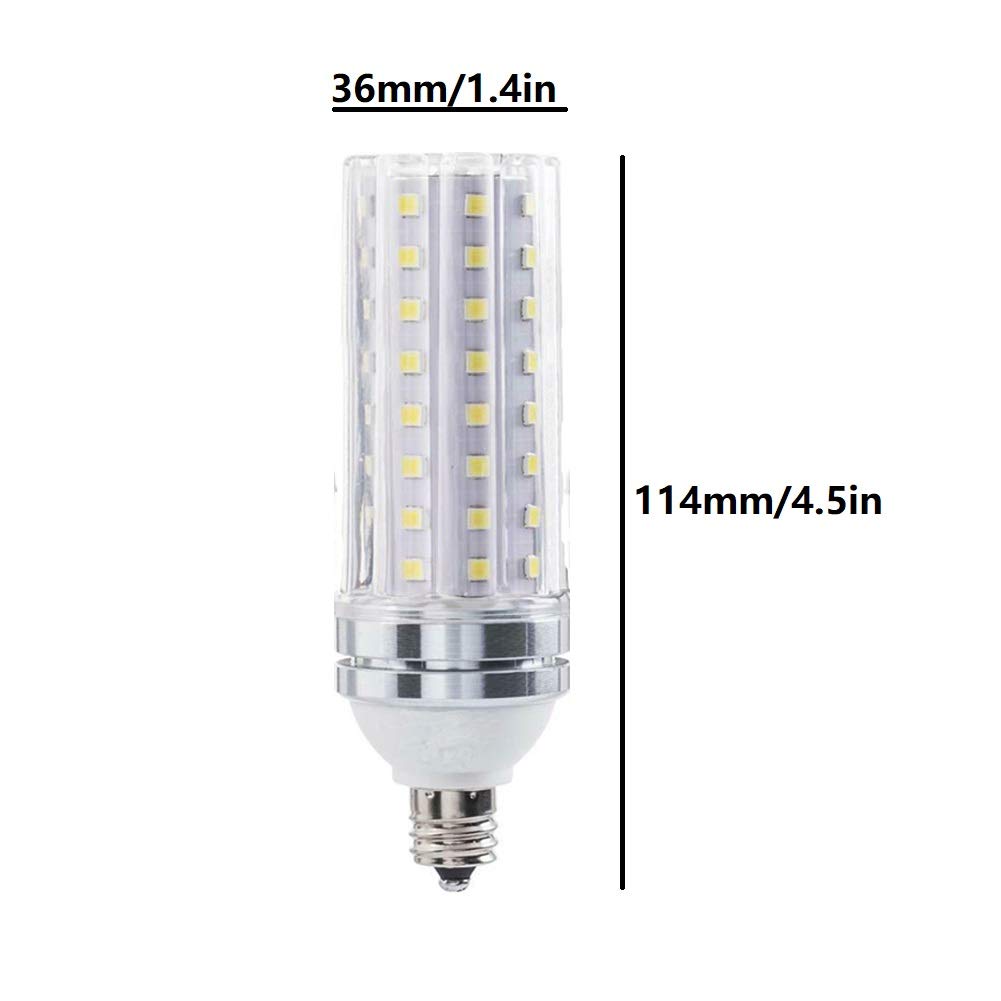 Lxcom Lighting E12 20W LED Corn Light Bulb 4 Pack - 2835 SMD 88 LEDs 180 Watt Equivalent 6500K Daylight White Candelabra LED Bulb 2000LM E12 Base