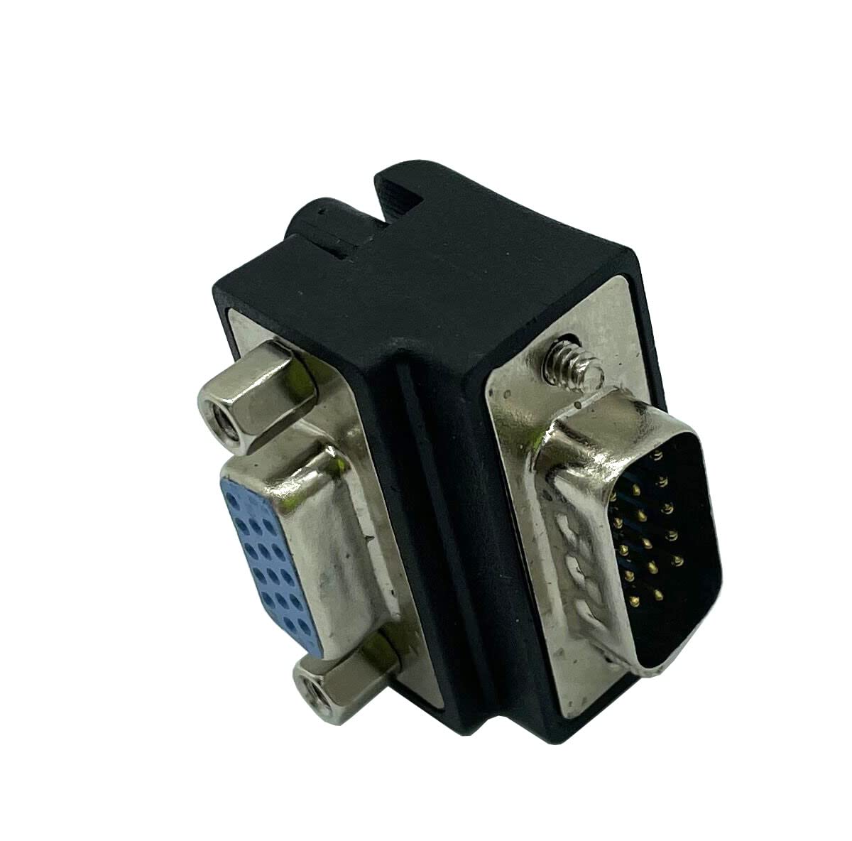 Dafensoy 90 Degree VGA 15 Pin Coupler Changer Connecter, VGA 15 Pin Male to Female Cable Adapter Suitable for LCD Monitor TV (2 Pack)