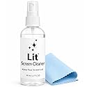Lit Screen Cleaner Spray Kit (80 mL) + Microfiber Cloth - for Phone, iPad, Tablet, Laptop, Monitor, TV, Camera Lenses & Eyeglasses - Streak-Free