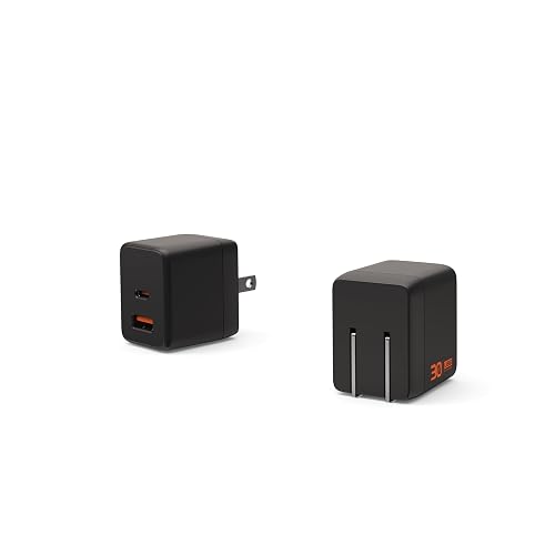 URBAN ARMOR GEAR UAG SRG 30W GaN 2-Port Wall Charger - USB USB-C Dual Port Foldable Compact Travel PD Quick Charging Power Adapter for Smartphone