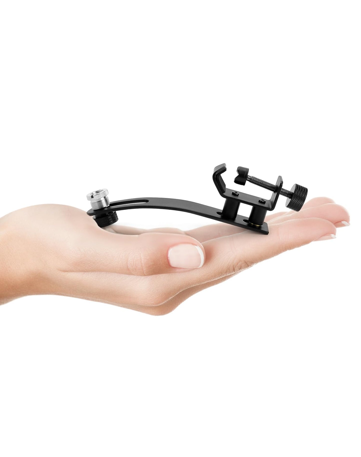QWORK Drum Microphone Shockproof Clip, 3 Pcs Metal Mic Set Clamp, Adjustable C-Clamp Rim Mount, for 3/8"-16 and 5/8"-27 threaded stands