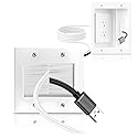in Wall Cable Management Kit for Wall Mounted TV 2 Gang Brush Wall Plate - Cable Pass Through Wire Hider for Cable Management,Cord Hider for Ethernet