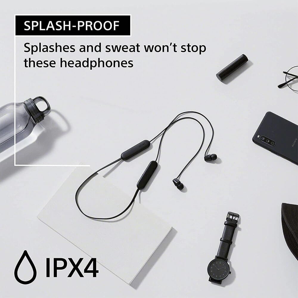 Sony WI-C100 Wireless in-Ear Bluetooth Headphones with Built-in Mic, Black