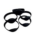 YARONGTECH RFID Rewritable T5577 125khz Writable Silicone Wristband Black Adult Size (Pack of 5)