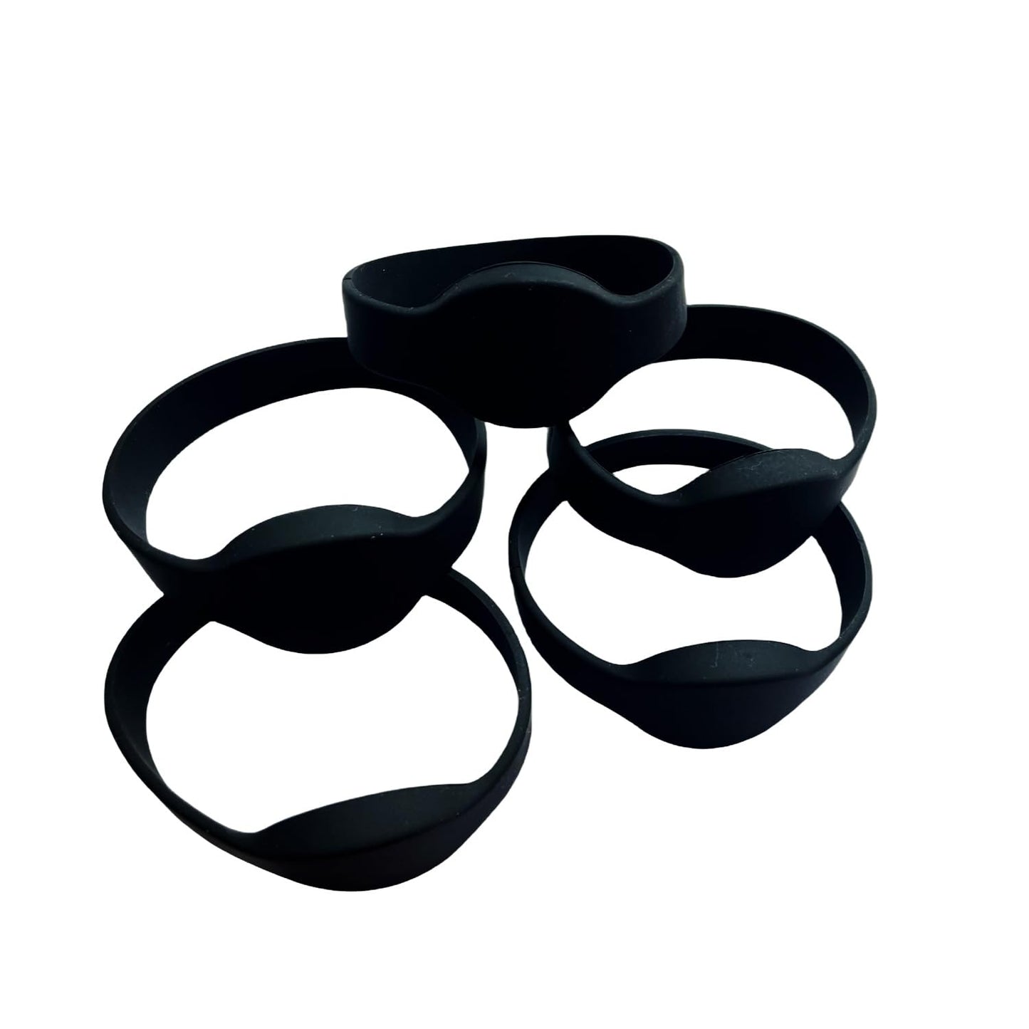 YARONGTECH RFID Rewritable T5577 125khz Writable Silicone Wristband Black Adult Size (Pack of 5)