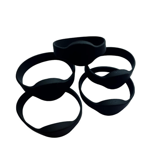 YARONGTECH RFID Rewritable T5577 125khz Writable Silicone Wristband Black Adult Size (Pack of 5)