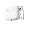 LoeoeL for Airpods 3 Case Clear, Transparent Silicone Cute Girly Airpods 3rd Generation Case with Keychain, Hard Shell Plastic Airpods Cover