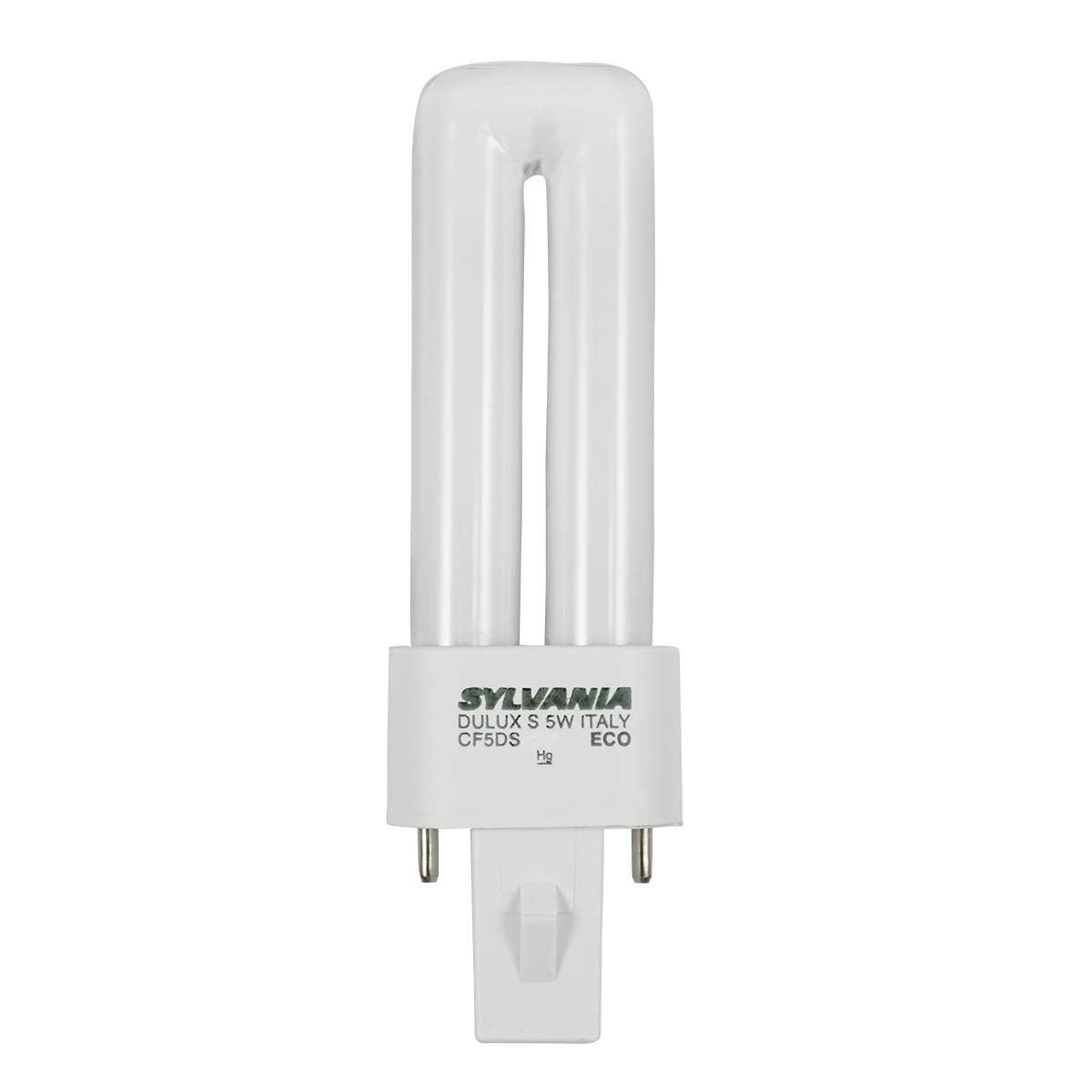 Satco S6701 Pin-based Compact Fluorescent Lamp, 5 Watts, 230 Lumens, T4 Shape, G23 ANSI Base, 82 CRI, 4.19" MOL, 1.25" MOD, 4100 CCT (Kelvin), 10000