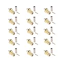 RFaha 15sets SMA Female Bulkhead Crimp Connector Gold-Plated Straight for RG316 RG174 Cable(F54-15)