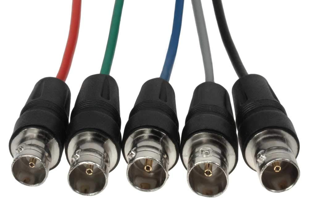SF Cable, VGA Breakout Cable, 15 Pin VGA Female to 5 BNC Female (1 Feet)