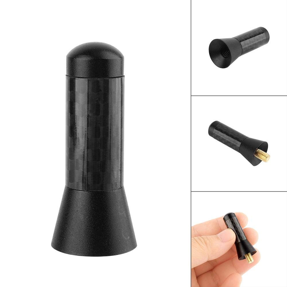 Car Radio Antenna, 3.5cm Carbon Fiber Screw Aluminum Car Antenna Short Decoration Aerial Universal Replacement