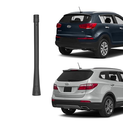 PYGHAP Stylish Short Antenna Compatible with Hyundai & Kia, 6" Short Radio AM FM Antenna, Car Wash Proof, Flexible Rubber Antenna Rod