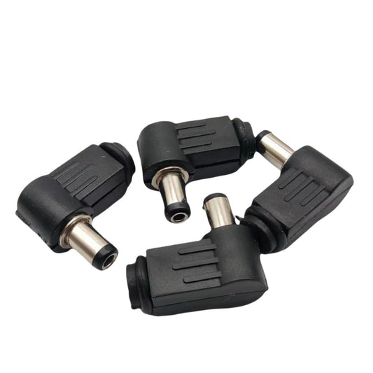 Lzzvibo 10Pcs Right Angle DC Power Supply Male Plug Welding Cord Connector 90-Degree 5.5 * 2.5mm DC Jack Charger Socket Soldering Plug Adapter Wiring