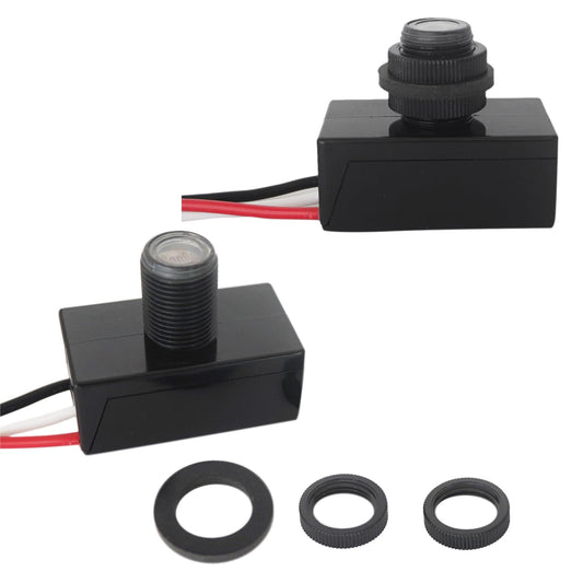 Heluok 2 Pcs Auto On/Off Light Switch DC 12V, Dusk to Dawn Photoelectric Switch, Photocell Sensor Light Control 5A for Post Lamp, Most Lighting