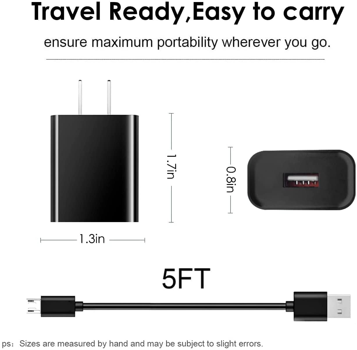 Wall Charger Charging Cable Cord Compatible for Cowin E7 Pro ANC SE7 E9 E8 SE8, Treblab XR500/XR700/PRO/Z2/HD7/N8/X5/Xfit/FX100/HD7, Bugani M83 M99