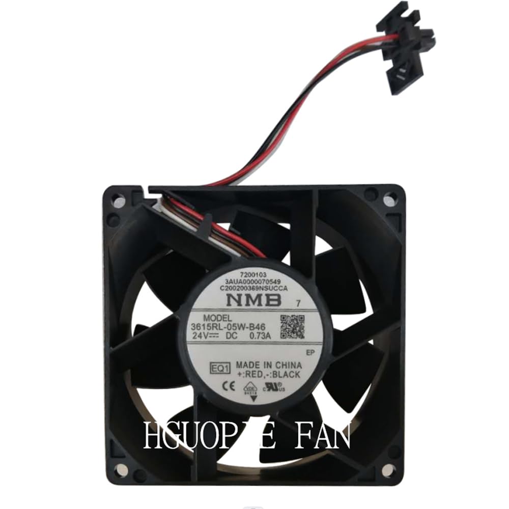 HGUOPIE for NMB Fan 3615RL-05W-B46 DC 24V 0.73A 92X92X38MM Cooling Fan ACS880 Inverter Fan with Original Plug