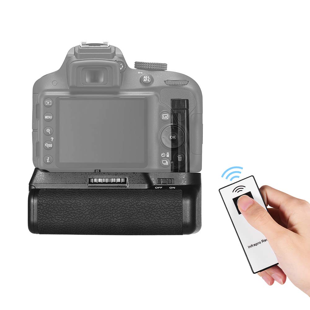 Andoer Vertical Battery Grip Holder for Nikon D5300 D3300 D3200 D3100 DSLR Camera EN-EL 14 Battery Powered with IR Remote Control