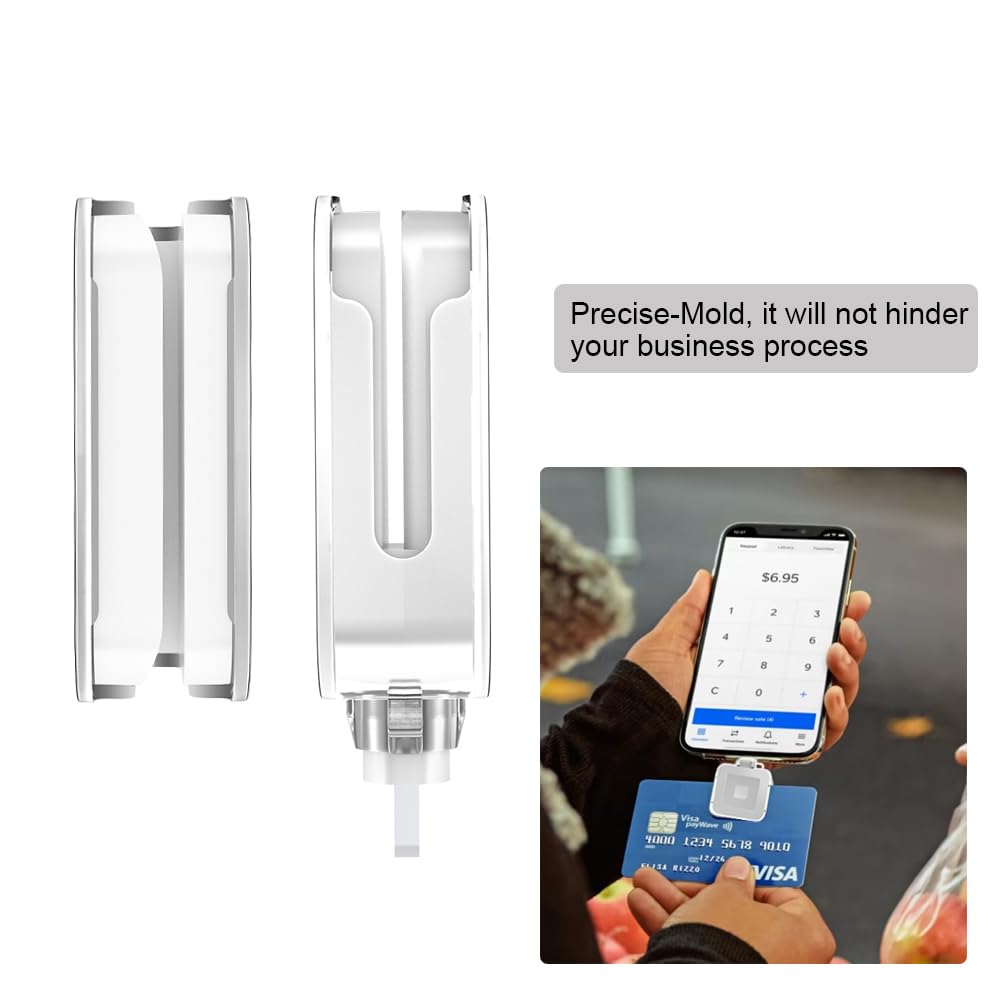 Lanyard Case for Square Reader for magstripe (with Lightning Connector), Square Reader Magstripe Case Holder, Transparent, 2pcs. by MirageCover.