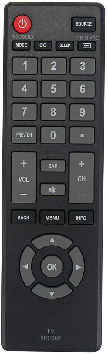 Replacement Remote Control for Sanyo NH312UP TV FW32D08F FW32D08F-B FW40D48F-B FW43D47F FW50D48F FW50D36F FW50D36F-B
