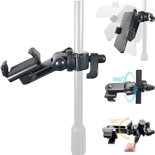 Accessory Basics Music Boom Mic Microphone Stand Smartphone Mount w/360° Swivel Adjust Holder for All Smartphones up to 3.75 inches Wide (Zoom Video