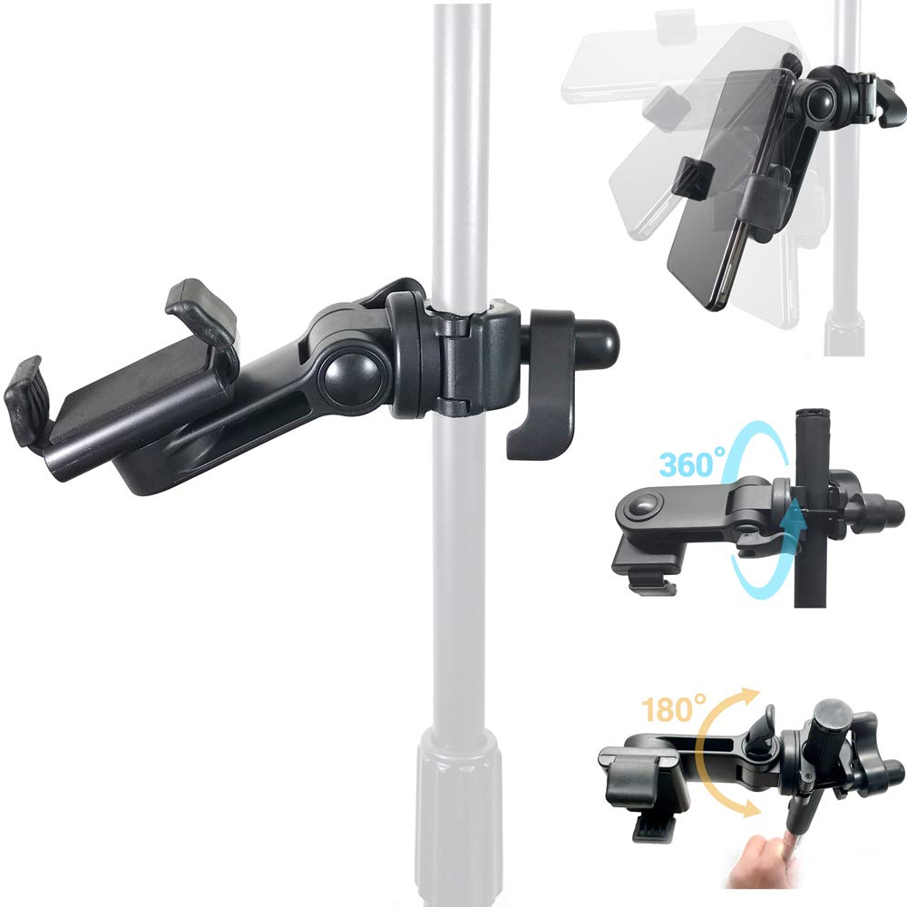 Accessory Basics Music Boom Mic Microphone Stand Smartphone Mount w/360° Swivel Adjust Holder for All Smartphones up to 3.75 inches Wide (Zoom Video