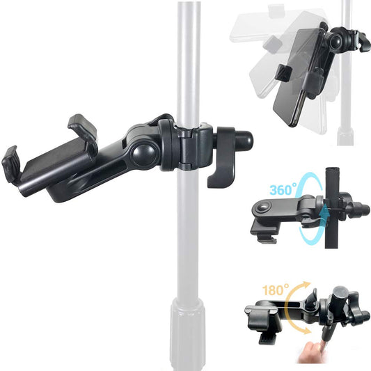 Accessory Basics Music Boom Mic Microphone Stand Smartphone Mount w/360° Swivel Adjust Holder for All Smartphones up to 3.75 inches Wide (Zoom Video