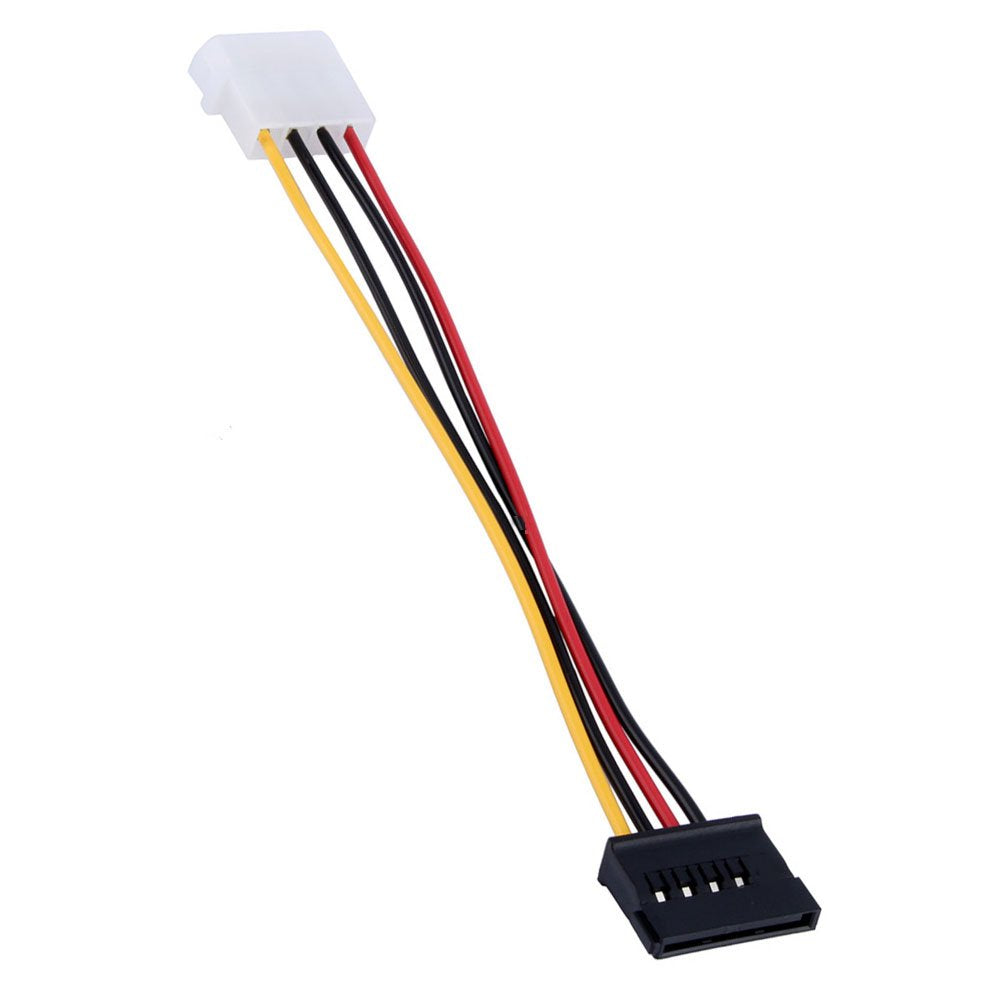 4 Pin Power Supply Connector to 15 pin SATA Female Adapter Cable - 6 Inch