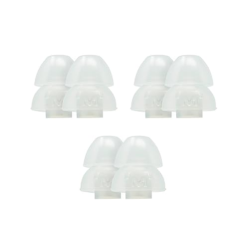 Etymotic Dual Flange Silicone Eartips, Clear - 6 Pack - Medium Fit