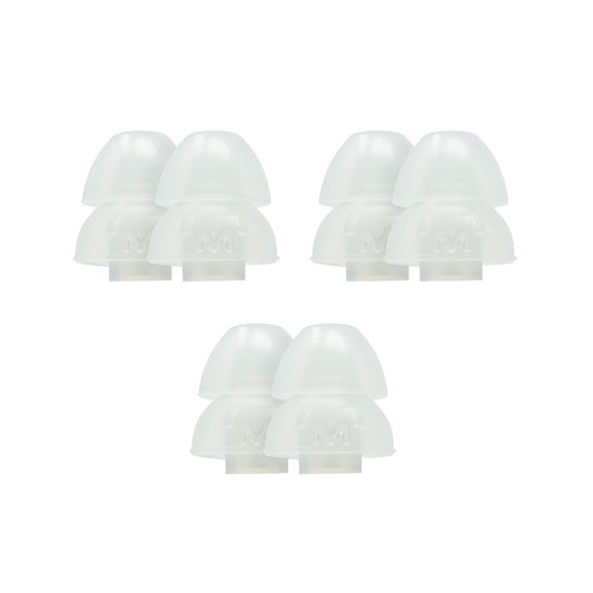 Etymotic Dual Flange Silicone Eartips, Clear - 6 Pack - Medium Fit