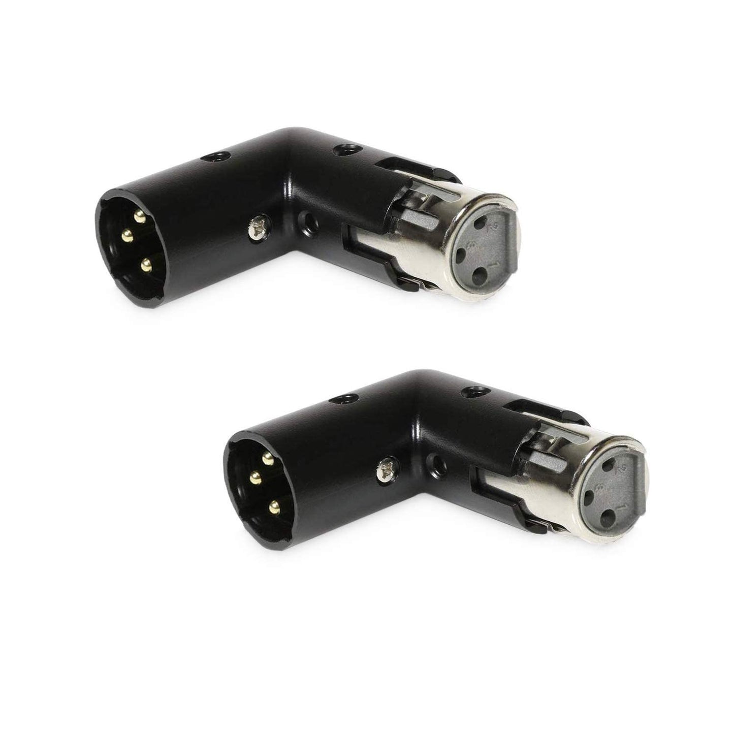 Milestock 2-Pcs 3-PIN XLR Angle Adapter Adjustable Male to Female, XLR 90 Degree, 4 Adjustable Angle Positions