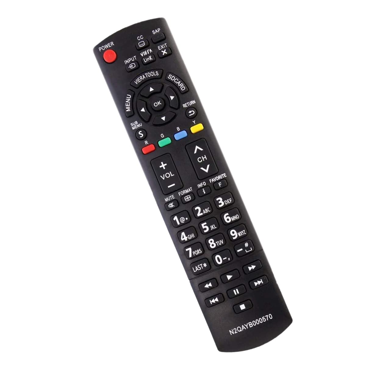 GHUST N2QAYB000570 Remote Control Replacement for Panasonic TV TC-L24C3 TC-L3232C TC-L32C3 TC-L32C3S TC-L32E3 TC-L32U3 TC-L32x30 TC-L37E3 TC-L37U3