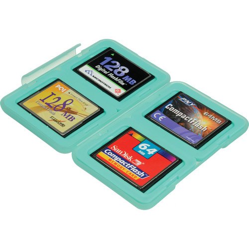 Ruggard Memory Card Case for 4 Compact Flash Cards (Light Green)