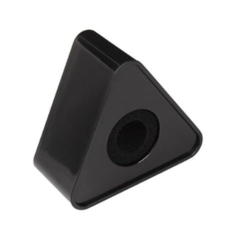 TINKSKY Microphone Flag Station Triangular Abs Interview Mic Holder for Podcast Broadcasting and Live Recording 3.7X3.7X2 Inches Black