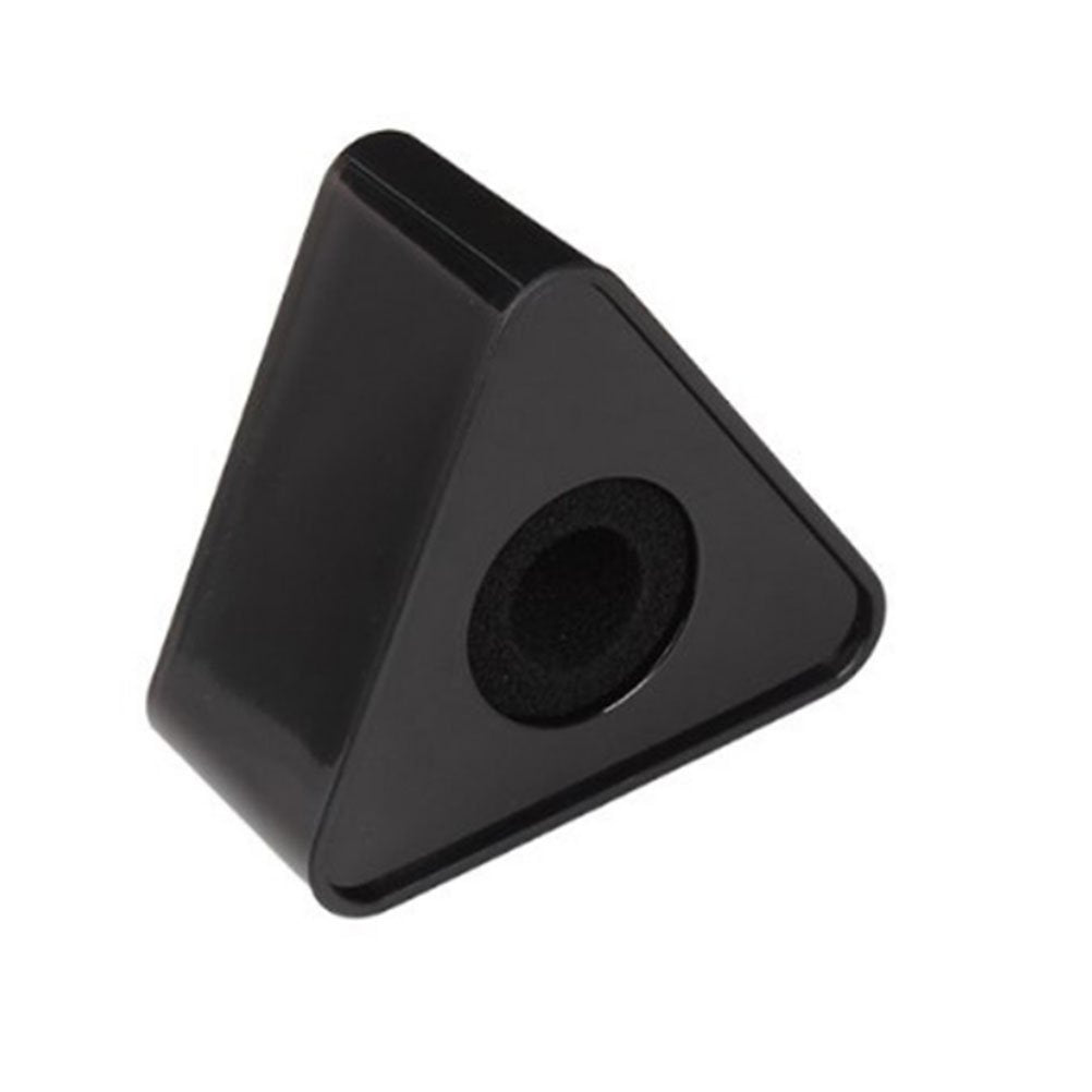 TINKSKY Microphone Flag Station Triangular Abs Interview Mic Holder for Podcast Broadcasting and Live Recording 3.7X3.7X2 Inches Black