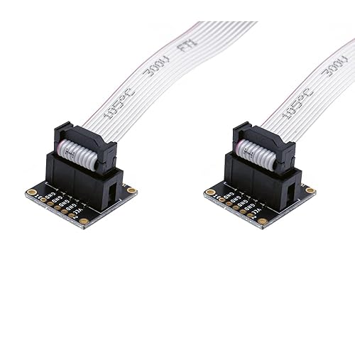 Treedix 2pcs JTAG Breakout Board Adapter SWD Adapter Board Jtag Debug Board with 2 Row 2.54mm Pitch 10pins Female to Female IDC Connector Flat