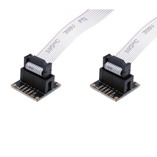 Treedix 2pcs JTAG Breakout Board Adapter SWD Adapter Board Jtag Debug Board with 2 Row 2.54mm Pitch 10pins Female to Female IDC Connector Flat