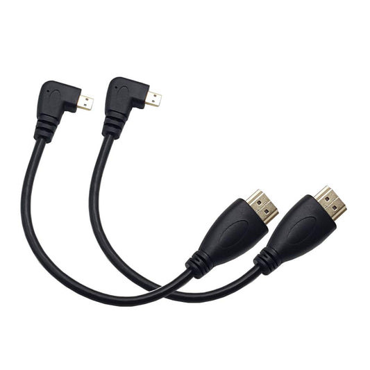 Seadream Angled Micro HDMI to HDMI Cable 2pcs 8 inch 90 Degree Right Angle Micro HDMI Male to HDMI Male Cable Connector (2pcs Right Angled)