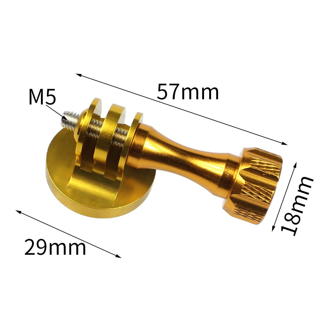 NovelGoal CNC Aluminium Small Tripod Mount Adapter with Thread Screw for HD Hero 9 8 7 6 5 4 Session 2 3 Action Cameras (Yellow Set)