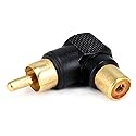 Monoprice 107233 RCA Plug to RCA Jack Adaptor, Gold Plated Black