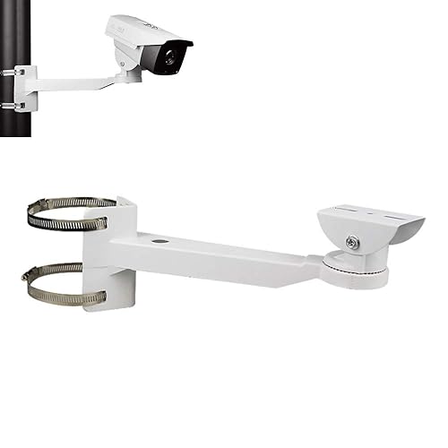 compcctv Universal Heavy-Duty Outdoor CCTV Security Camera Pole Mount Bracket Adjustable Universal Security Camera CCTV Security Camera Mount Bracket