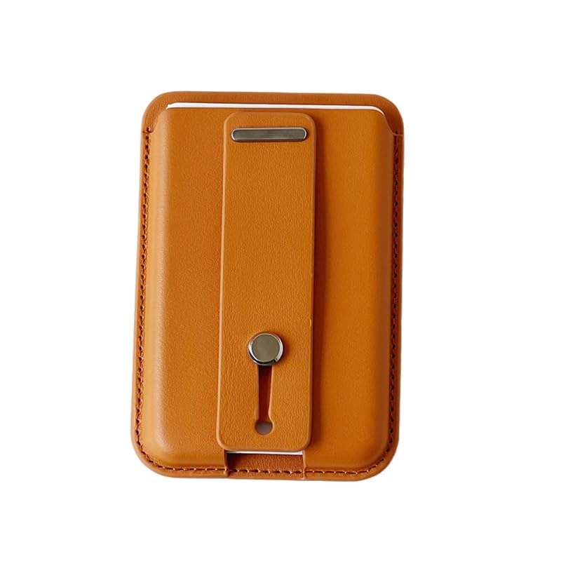 zhuja Phone Wallet Stand, Strong Magnetic Cellular Card Holder for iPhone 17/16/15/14/13/12 Series, Vegan Leather Magnetic Cell Wallet