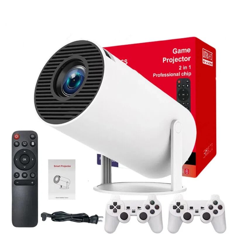 Faatchoi Portable Mini Game Video Projector, 30,000+ Preloaded Games, Android TV 11.0 Smart Projector, 360 ANSI, WiFi & Bluetooth, 1080P HD, Ideal