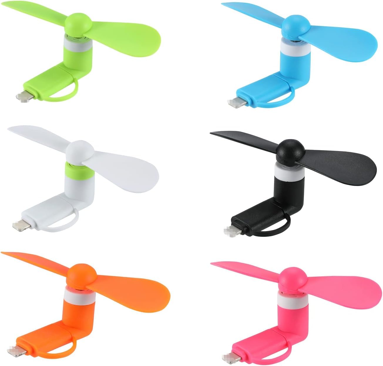 ECHOZONE Mini Cell Phone Fan 6 Pack, 2-in-1 Portable Phone Cooling Fan