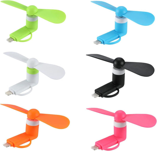 ECHOZONE Mini Cell Phone Fan 6 Pack, 2-in-1 Portable Phone Cooling Fan
