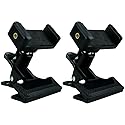 Mobile Phone Mount Holder 360 Degree Rotation Head Phone Clamp for Guitar 1/4-inch Mount 2 Pieces Black