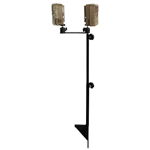 Muddy Dual Camera Durable Steel Fully Adjustable Portable Easy-to-Install Hunting Outdoor Ground Mount | Works on Cameras with 1/4" - 20 Receiver